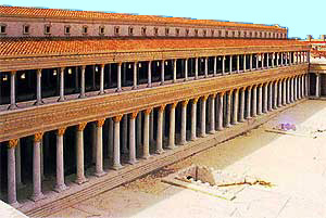 Temple Portico (2) showing entrance stairway from Hulda gates  to the court of the Gentiles.