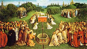 Adoration of the Lamb - J van Eyck..