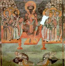 Council of Ephesus - Fresco - Symeon Axenti - Church of St Sozomenos.