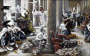 The merchant chased from the temple - Tissot.